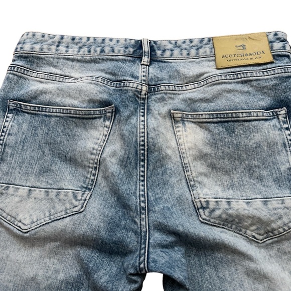 Scotch & Soda Denim Jeans Mens 32x32 Skim Peacock Stretch Button Fly Blue Washed - Picture 4 of 8